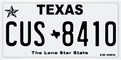 TX license plate CUS8410