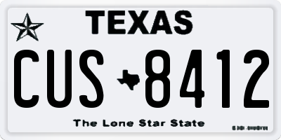 TX license plate CUS8412