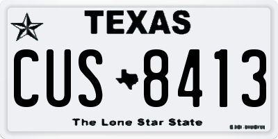 TX license plate CUS8413