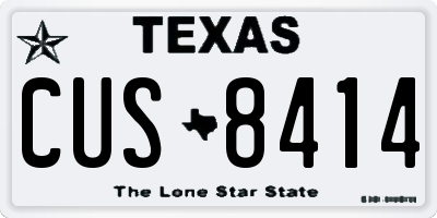 TX license plate CUS8414