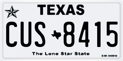 TX license plate CUS8415