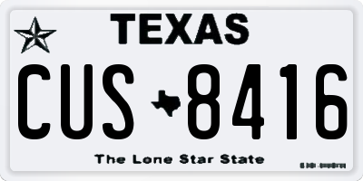 TX license plate CUS8416