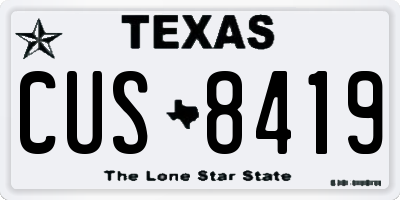 TX license plate CUS8419