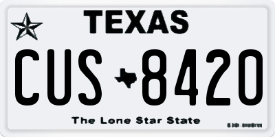 TX license plate CUS8420