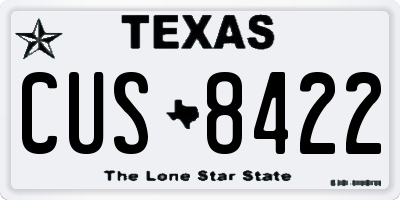 TX license plate CUS8422