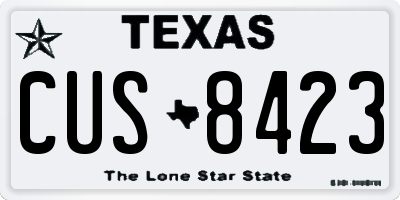 TX license plate CUS8423