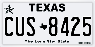 TX license plate CUS8425