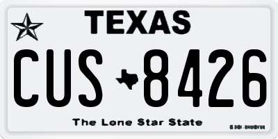 TX license plate CUS8426