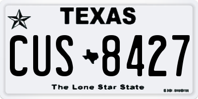 TX license plate CUS8427