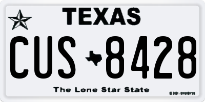 TX license plate CUS8428