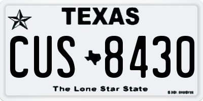 TX license plate CUS8430