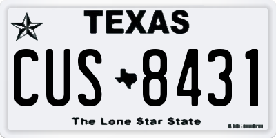 TX license plate CUS8431