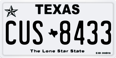 TX license plate CUS8433
