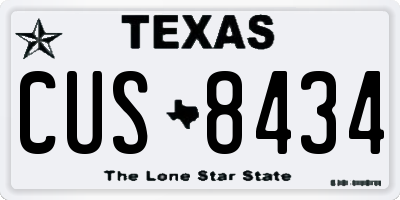 TX license plate CUS8434