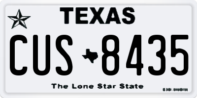TX license plate CUS8435