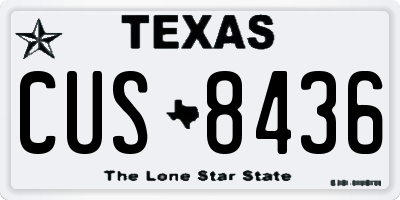 TX license plate CUS8436