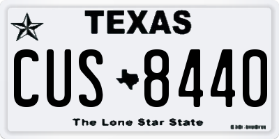TX license plate CUS8440