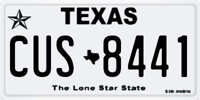 TX license plate CUS8441