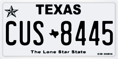 TX license plate CUS8445