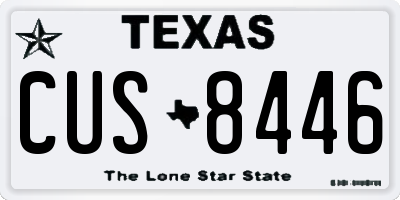 TX license plate CUS8446