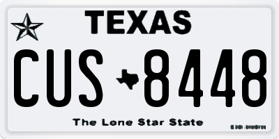 TX license plate CUS8448