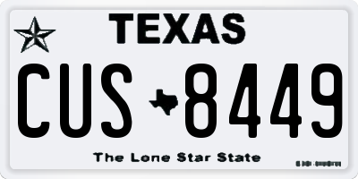 TX license plate CUS8449