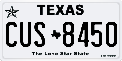 TX license plate CUS8450