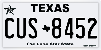 TX license plate CUS8452