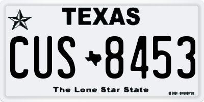 TX license plate CUS8453
