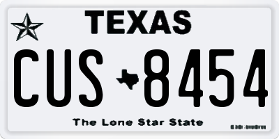 TX license plate CUS8454