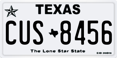 TX license plate CUS8456