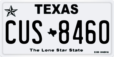 TX license plate CUS8460