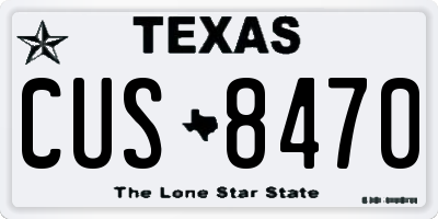 TX license plate CUS8470