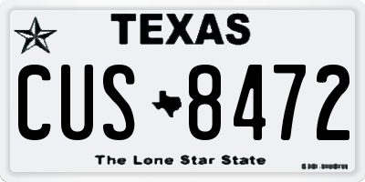 TX license plate CUS8472