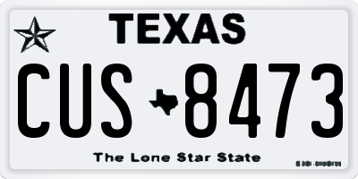 TX license plate CUS8473