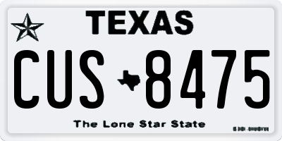 TX license plate CUS8475