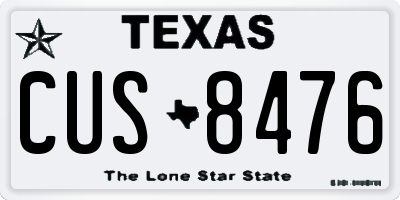 TX license plate CUS8476