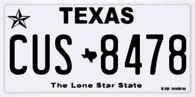 TX license plate CUS8478