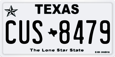 TX license plate CUS8479