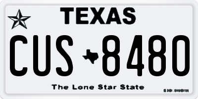 TX license plate CUS8480