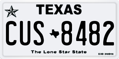 TX license plate CUS8482