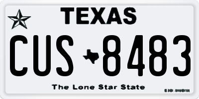 TX license plate CUS8483