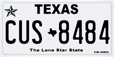TX license plate CUS8484