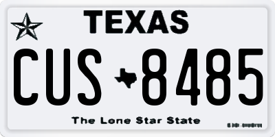 TX license plate CUS8485