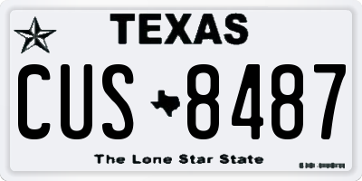 TX license plate CUS8487