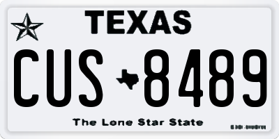 TX license plate CUS8489