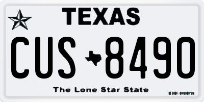 TX license plate CUS8490