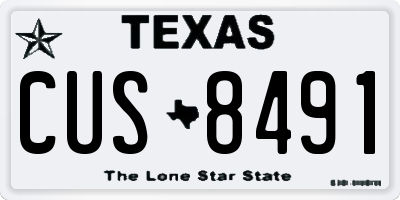 TX license plate CUS8491