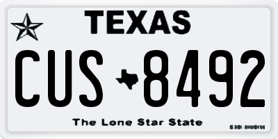 TX license plate CUS8492