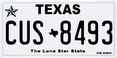 TX license plate CUS8493